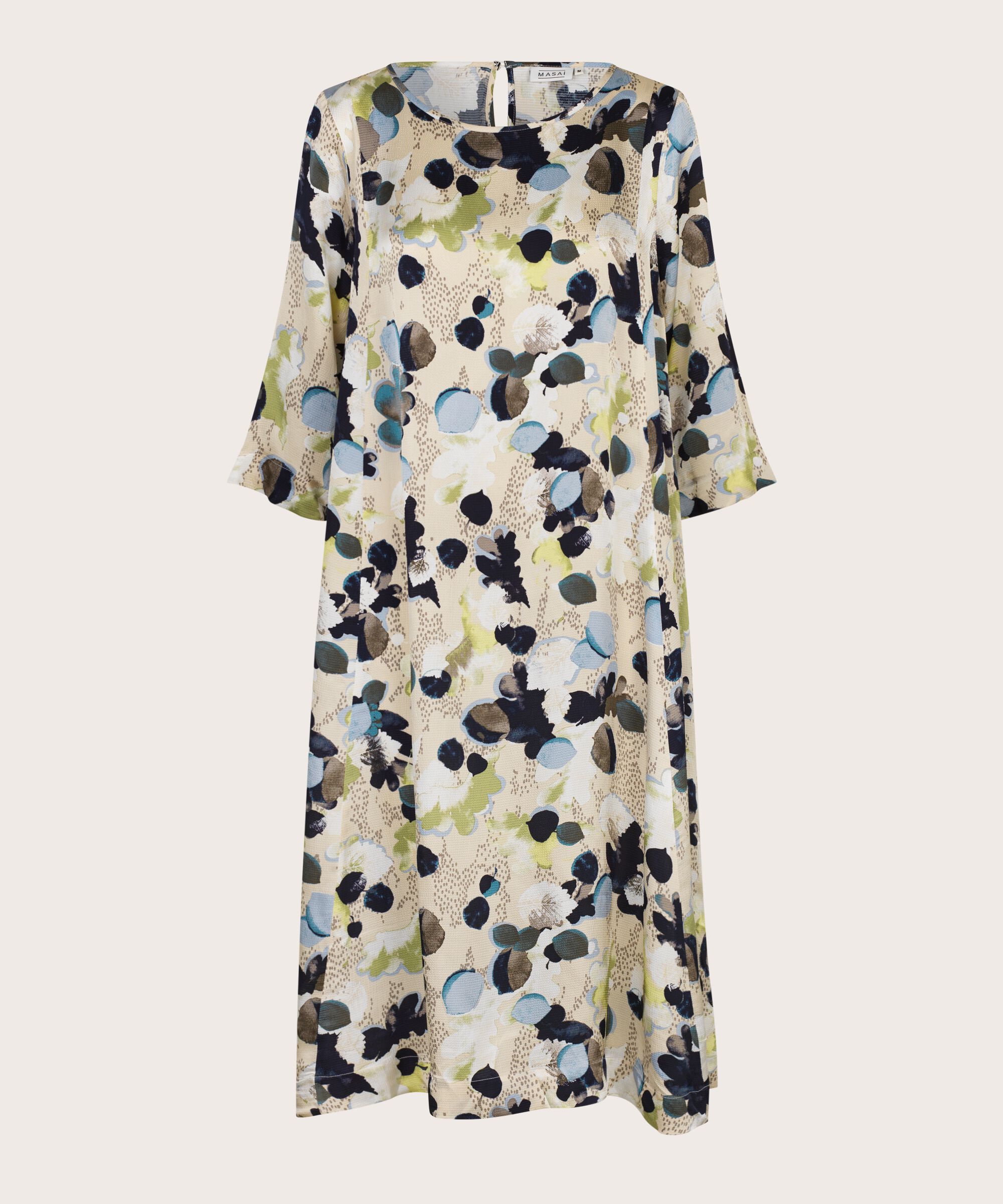 Robe En Viscose Avec Un Bouton Au Cou, Fog