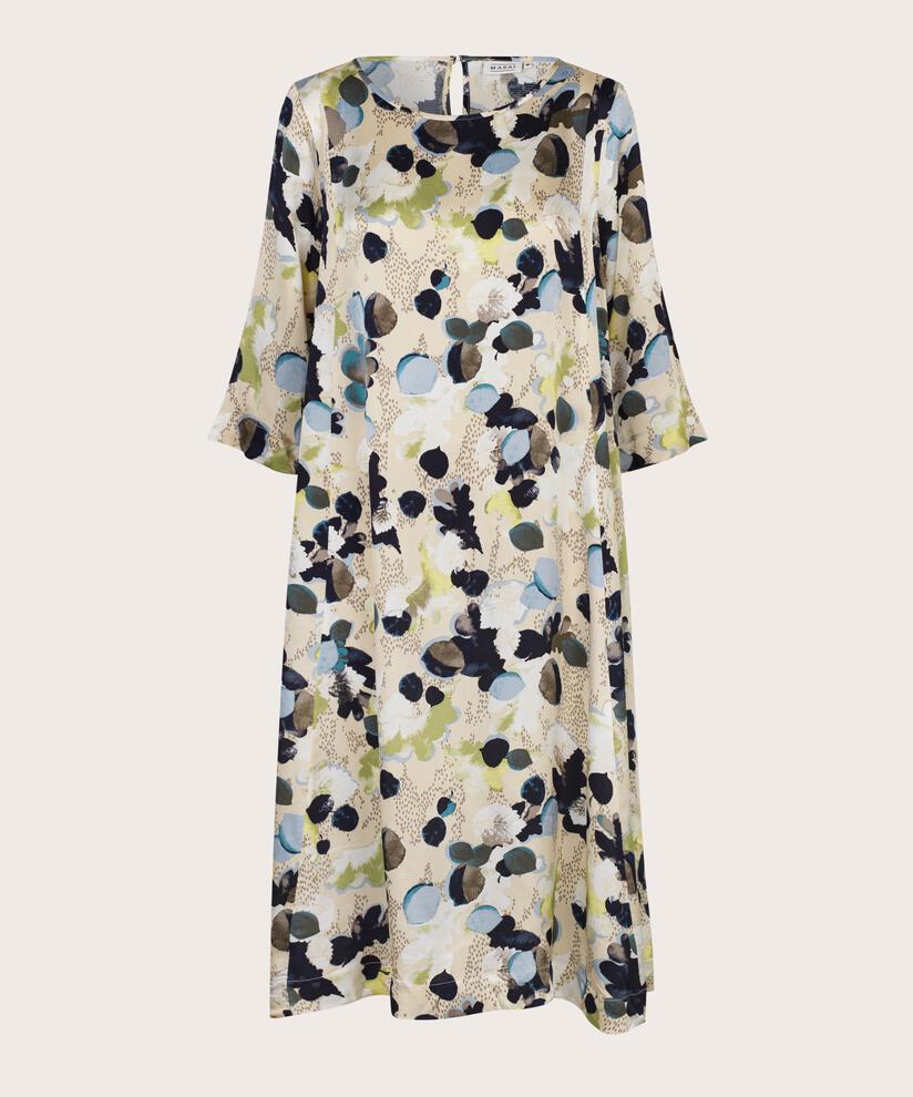 Robe En Viscose Avec Un Bouton Au Cou, Fog