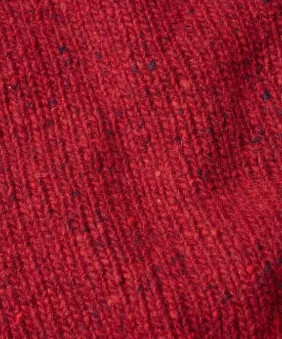 pull à col roulé en laine mélangée avec bords côtelés, Red Dahlia