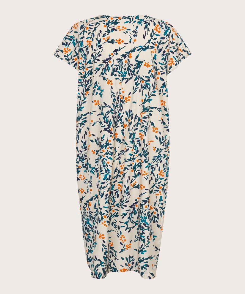 robe en viscose imprimée avec col en V, Russ Orange