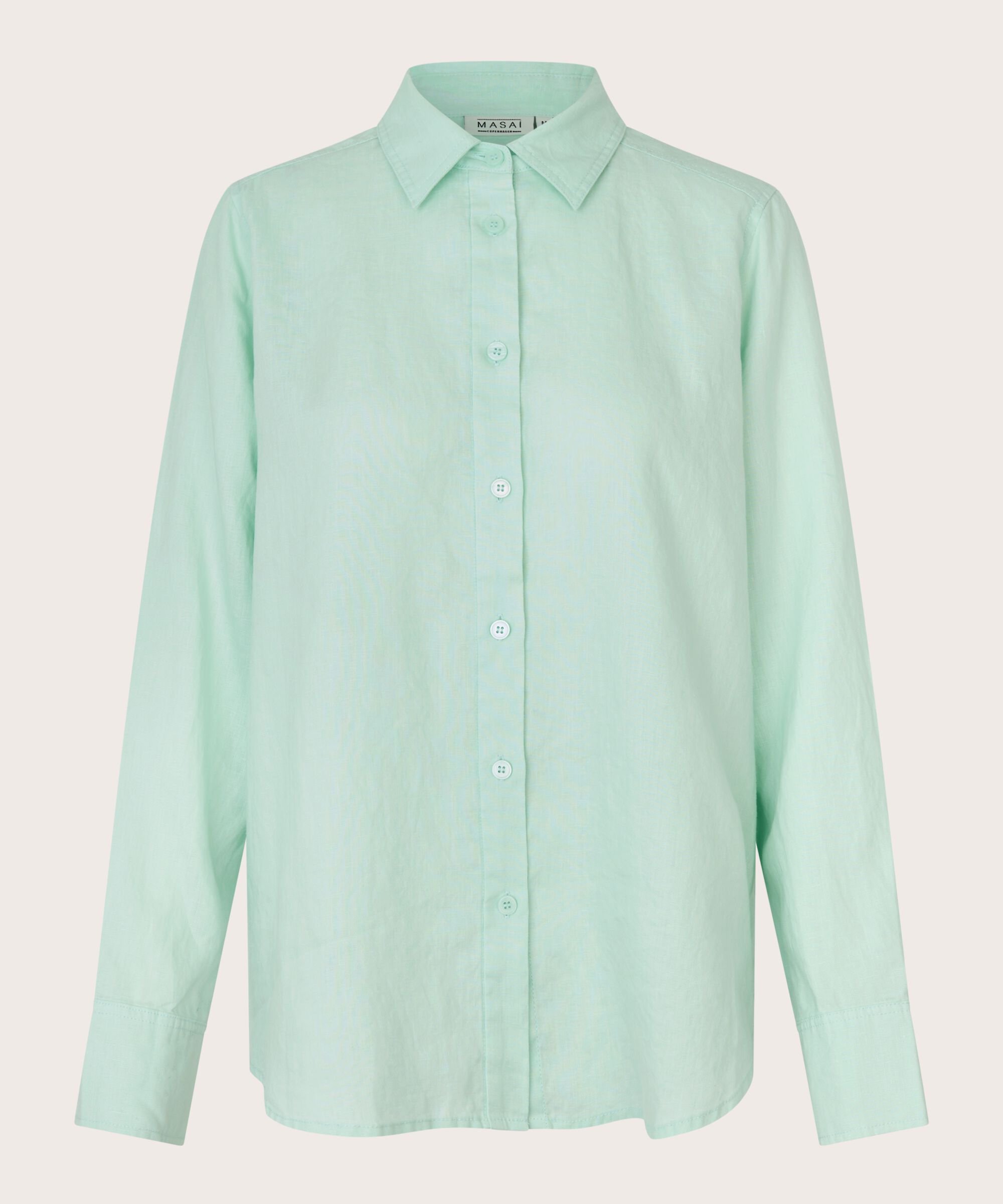 chemise en lin à manches longues, Dusty Aqua