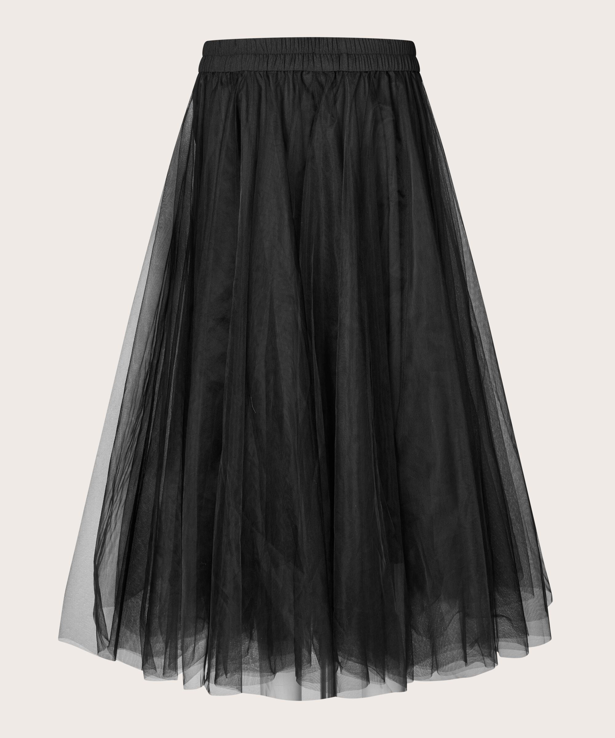 jupe en tulle doux avec taille élastique, Black