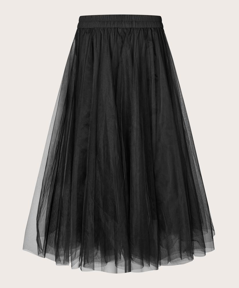 jupe en tulle doux avec taille élastique, Black