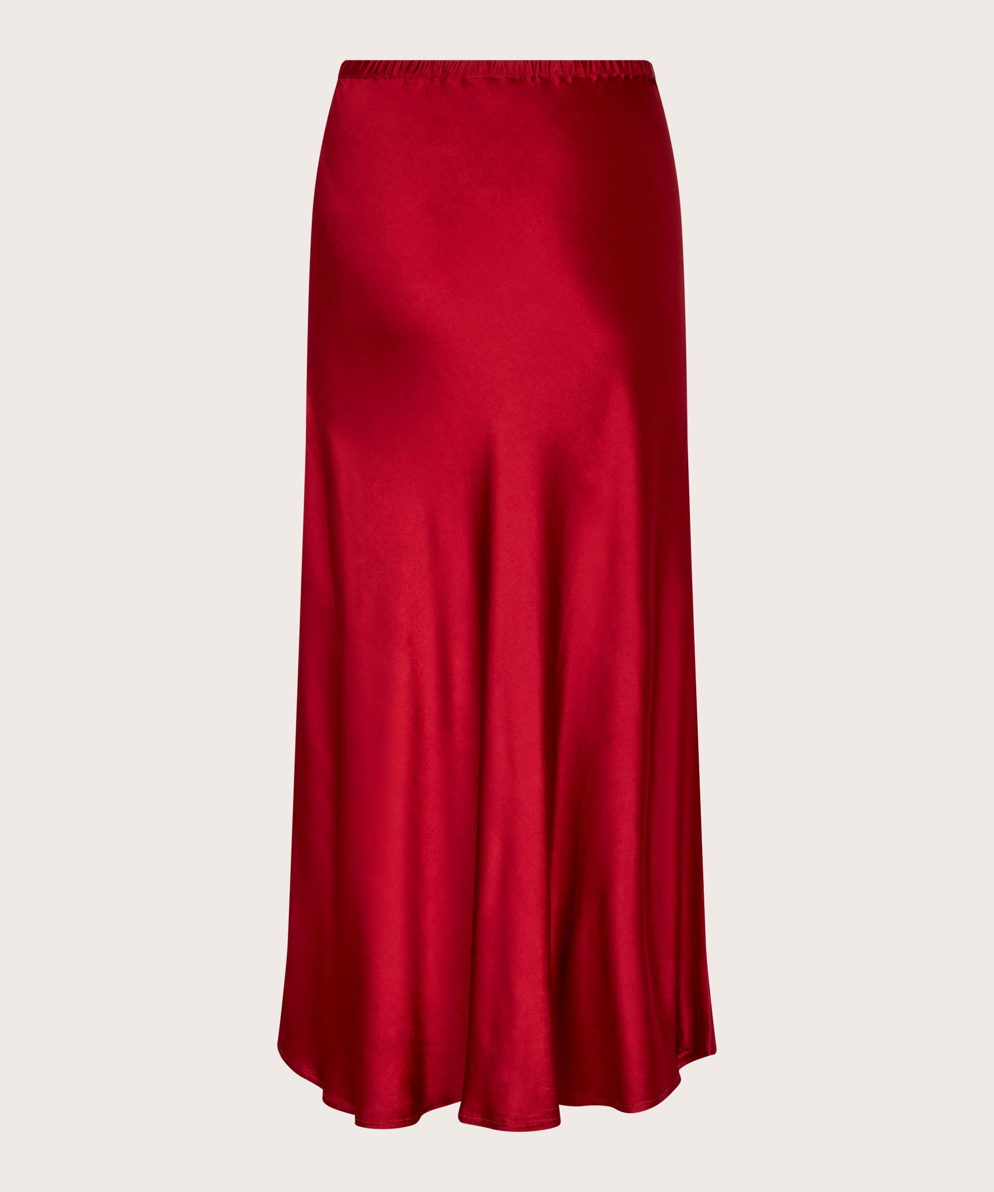jupe en satin avec élastique étroit à la taille, Red Dahlia