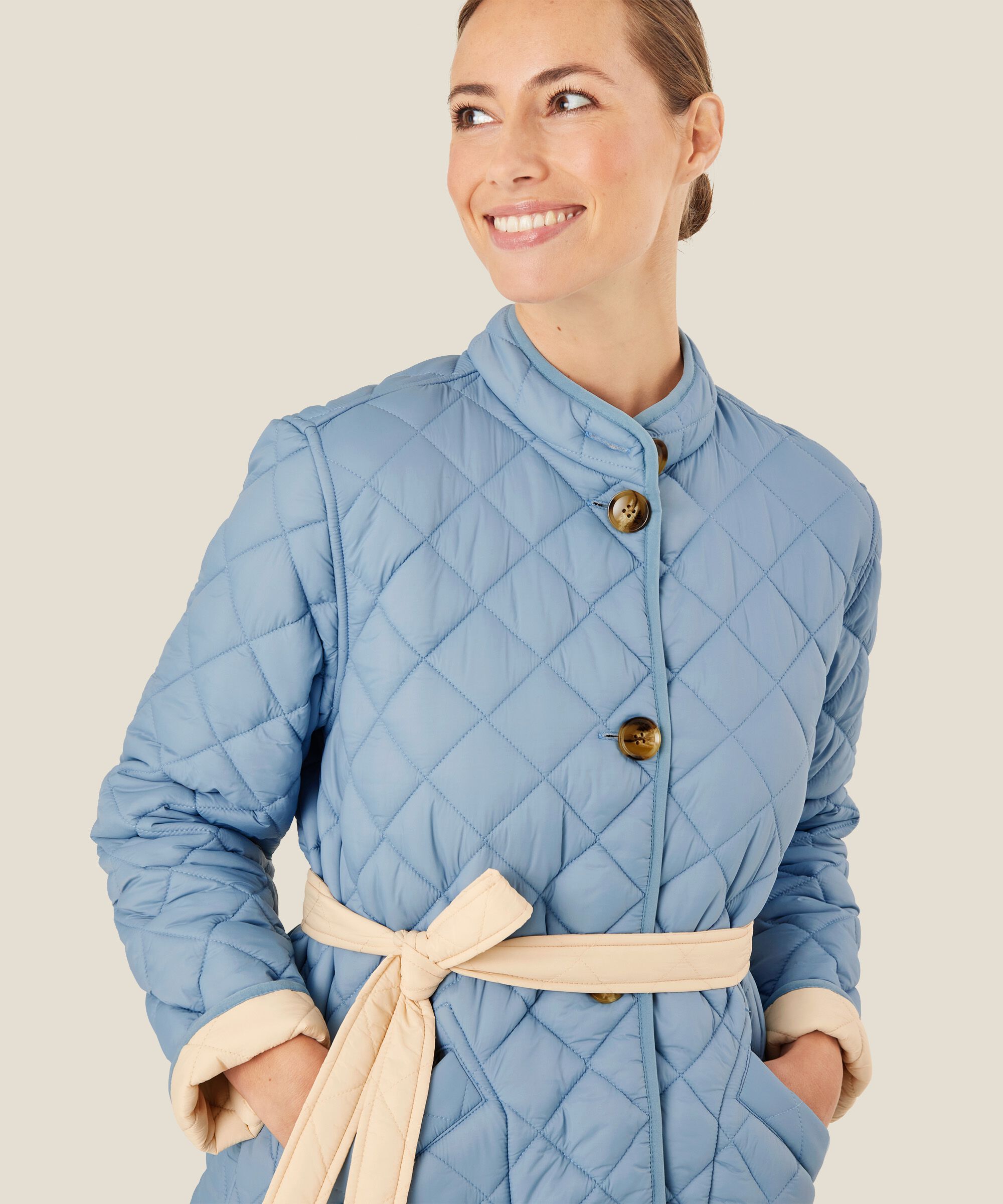 veste matelassée réversible avec ceinture, Ashley Blue