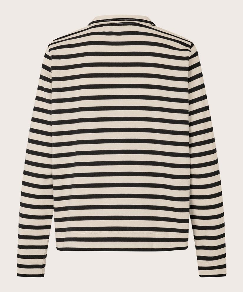 Veste chemise en jersey rayé, Black