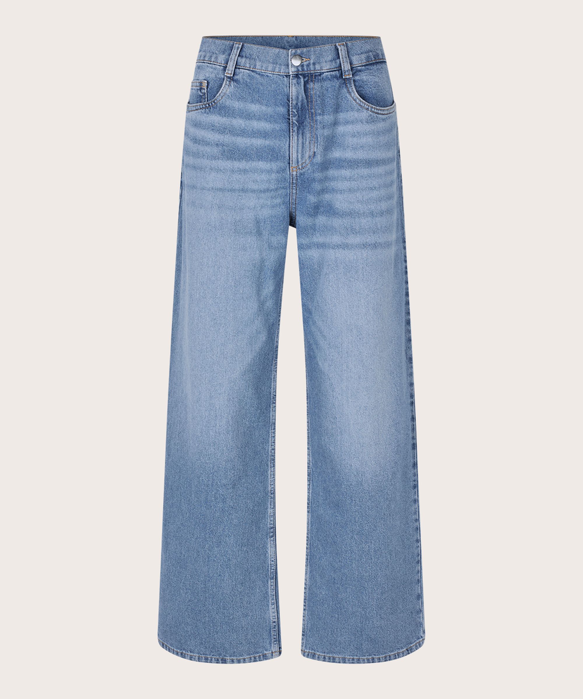 jean stretch et jambes larges, Light Denim