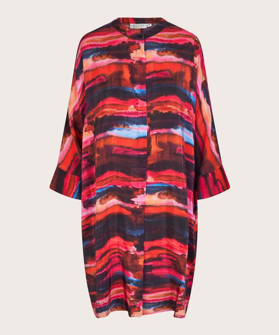 robe chemise à motif en viscose, Sun Tomato