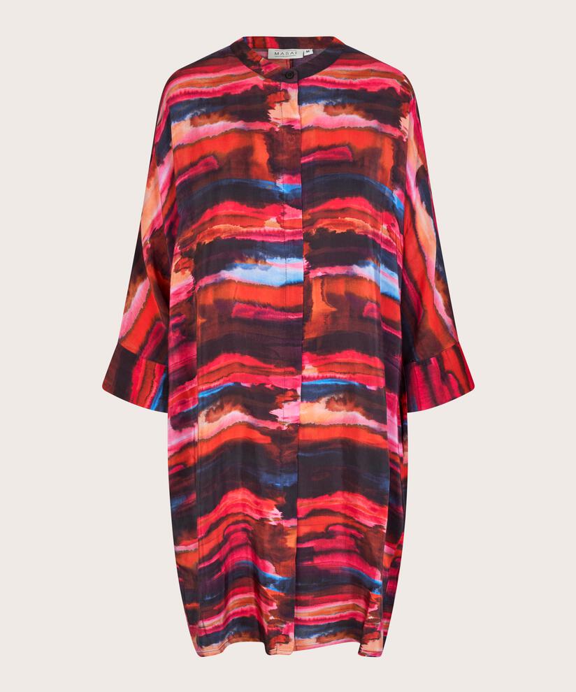 robe chemise à motif en viscose, Sun Tomato