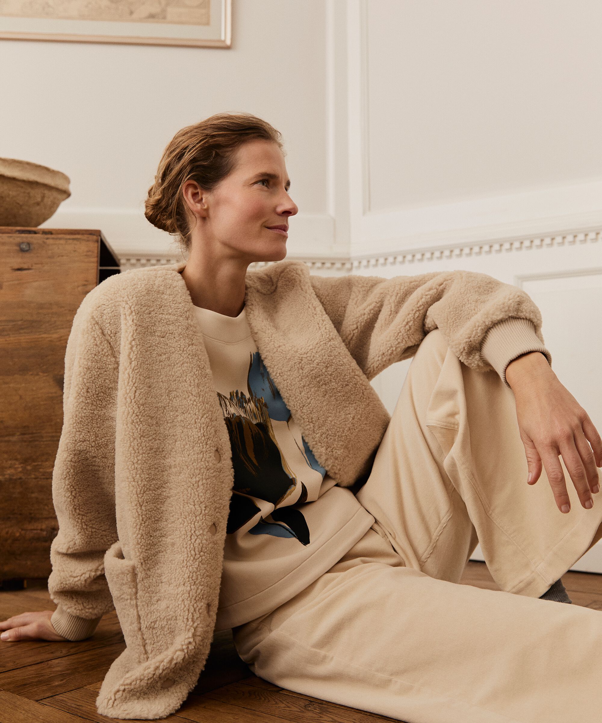 Veste Courte En Polaire Teddy, Fog