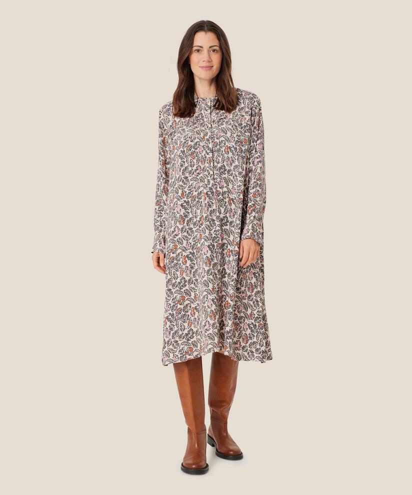 robe en viscose imprimée à manches longues, Sea Turtle