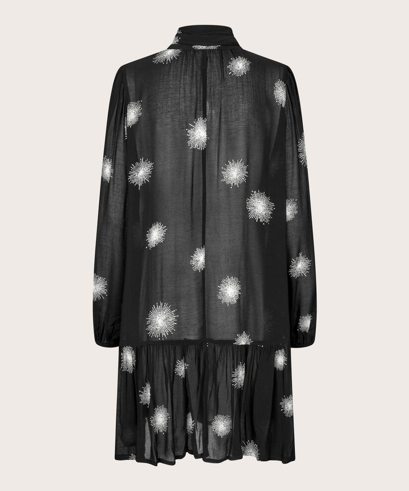 tunique transparente avec liens au cou, Black
