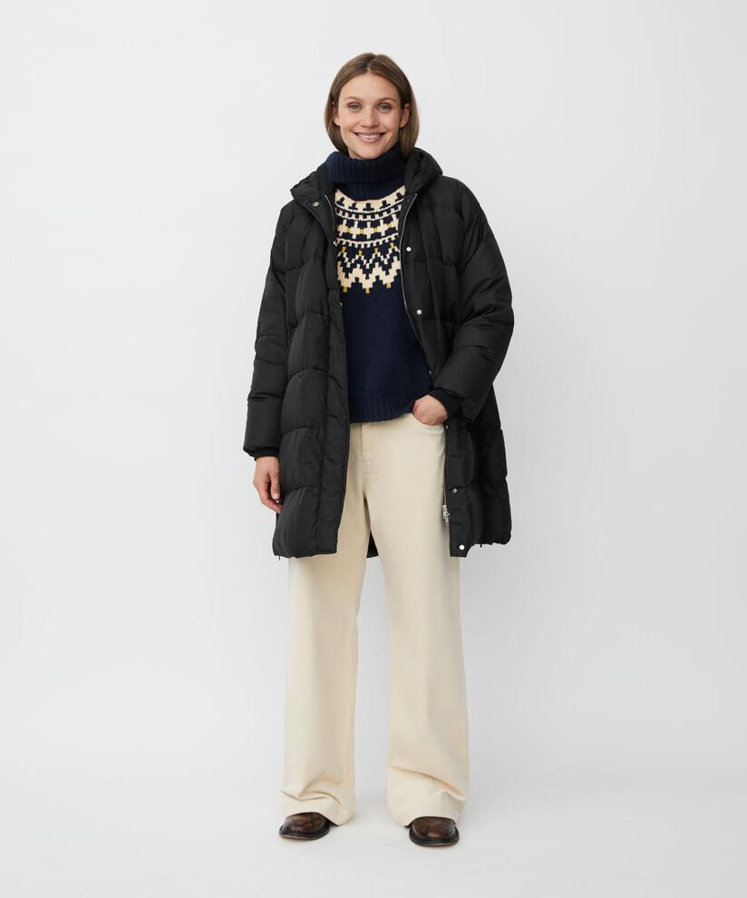 Manteau En Duvet Avec Capuche, Black