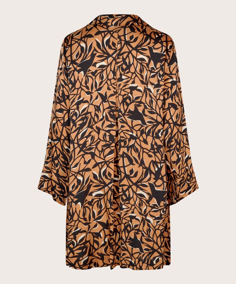 tunique en viscose imprimée à manches longues, Bisquit