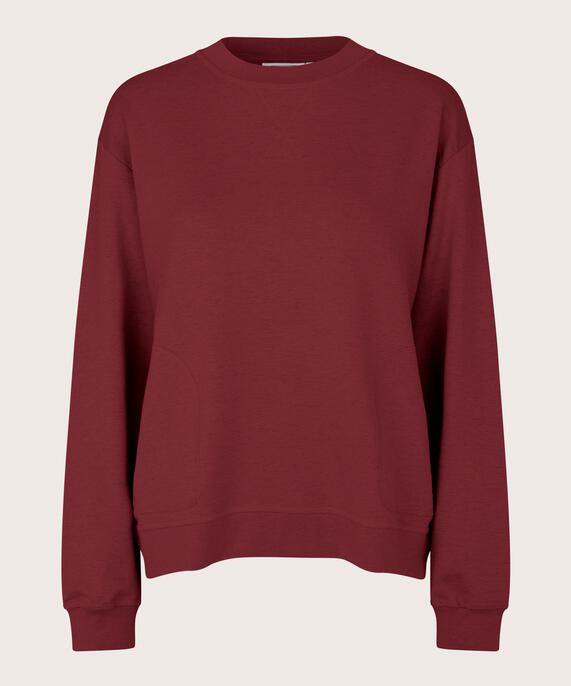 sweat-shirt à col rond en qualité douce, Tawny Port