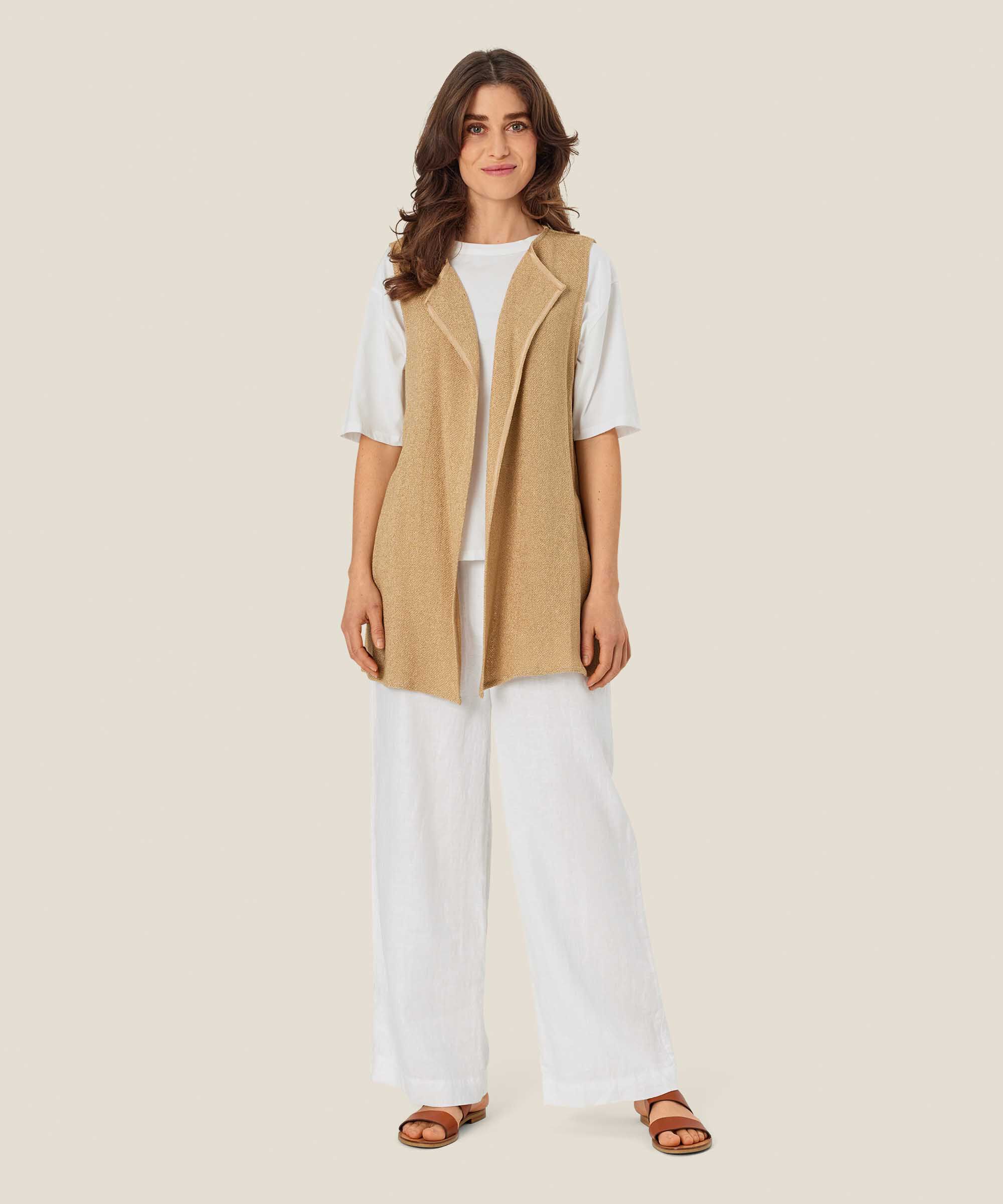 Gilet Long Ouvert En Boucle, Safari