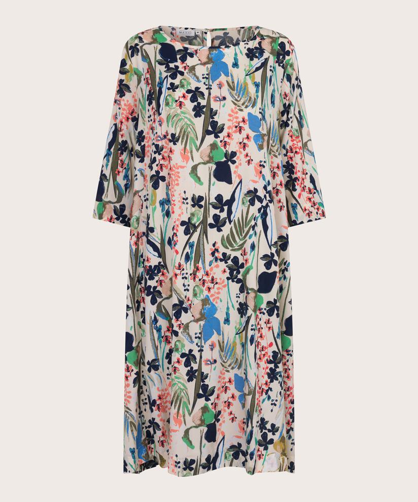 Robe En Viscose Avec Un Bouton Au Cou, Marina