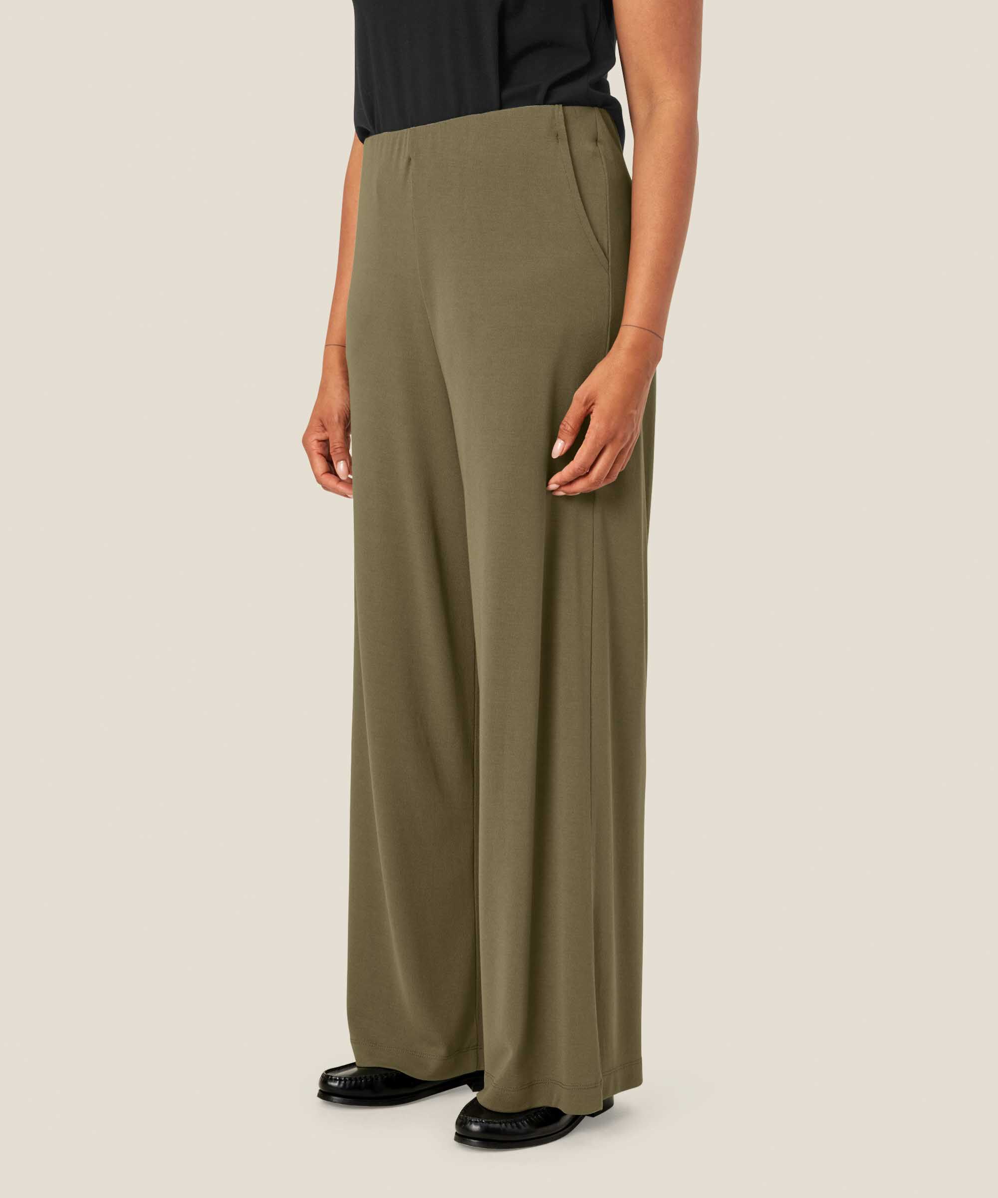 pantalon en jersey avec taille élastique, D. Lichen Green
