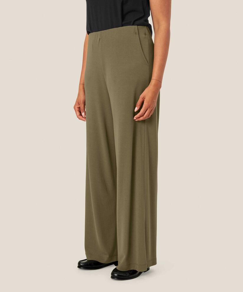 pantalon en jersey avec taille élastique, D. Lichen Green