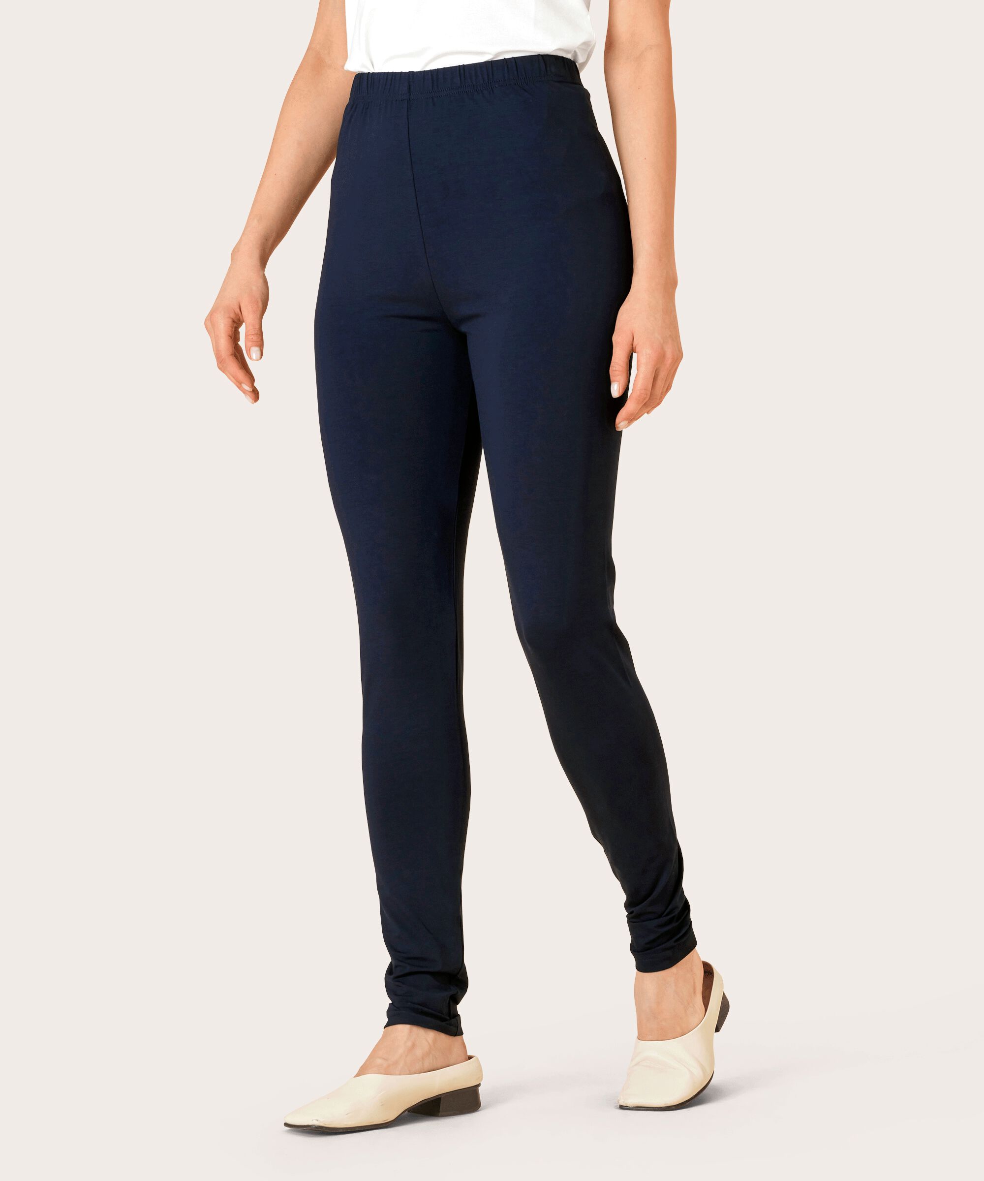 Legging Long En Jersey Doux, Navy