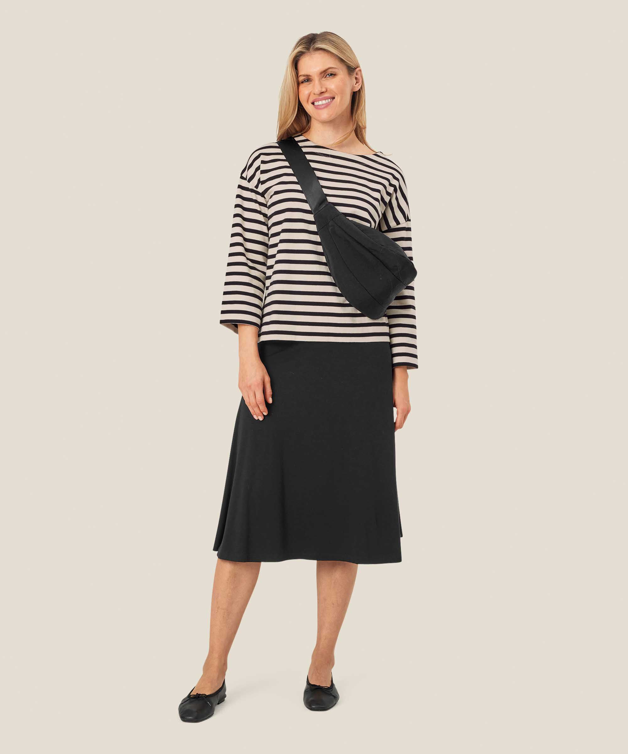 sac à bandoulière avec fermeture éclair, Black
