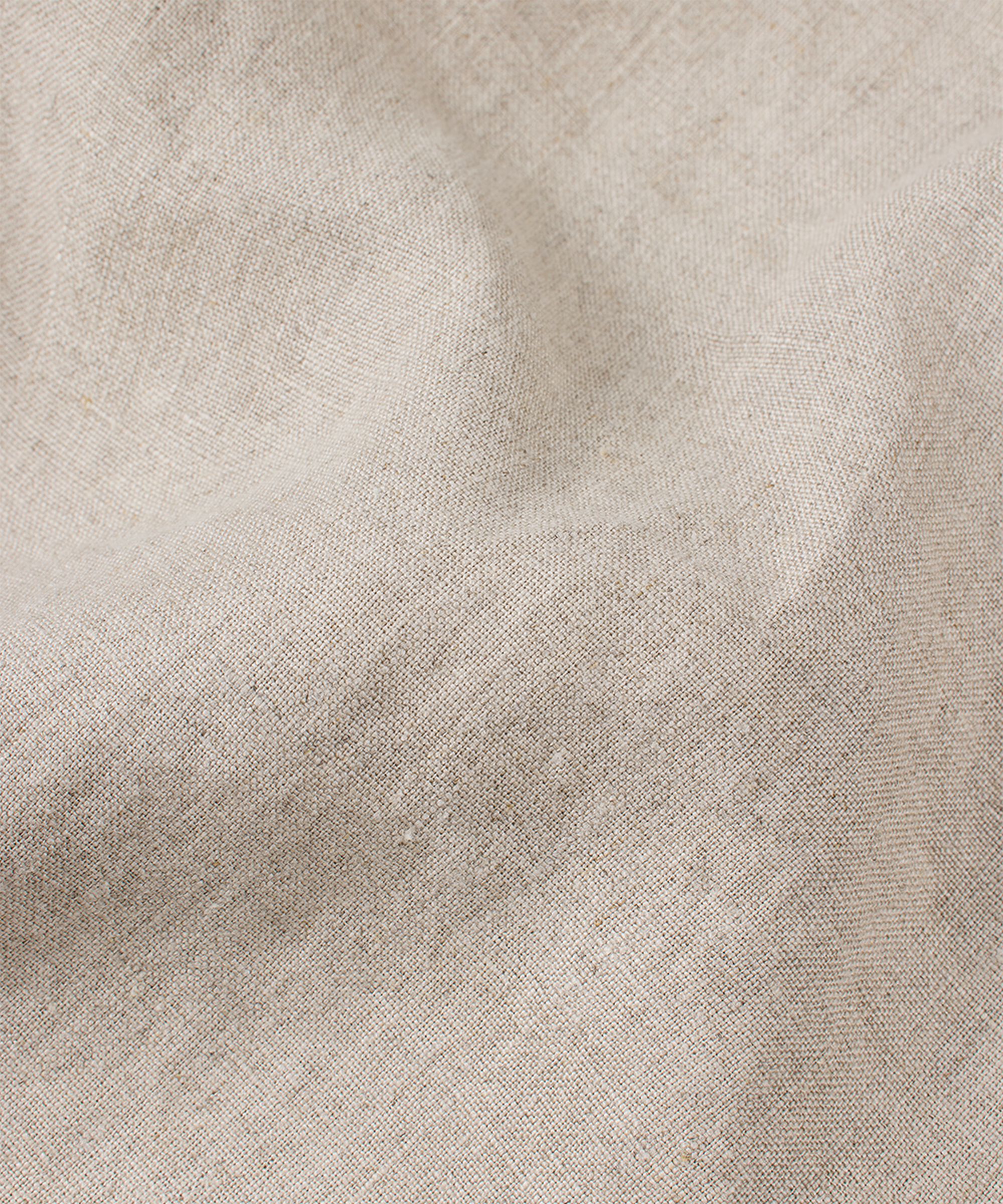 robe en lin à manches courtes avec poches fendues, Natural