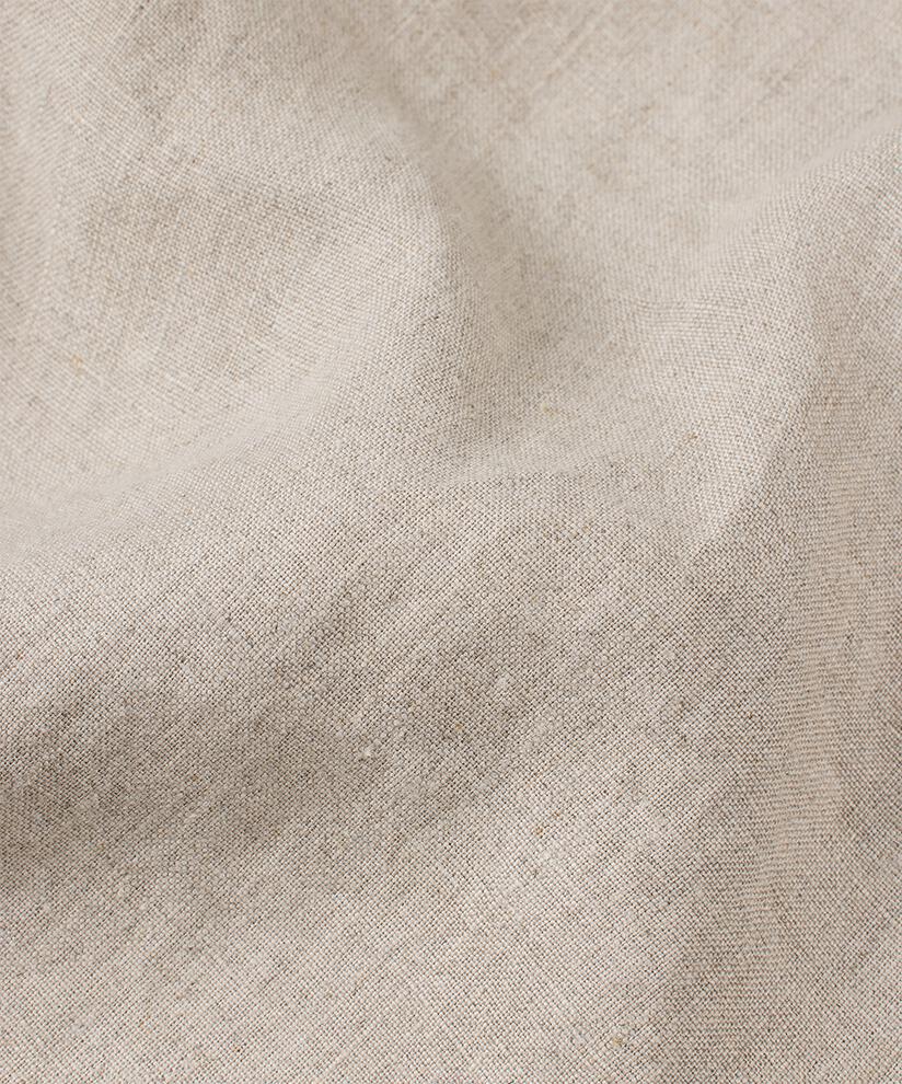 robe en lin à manches courtes avec poches fendues, Natural