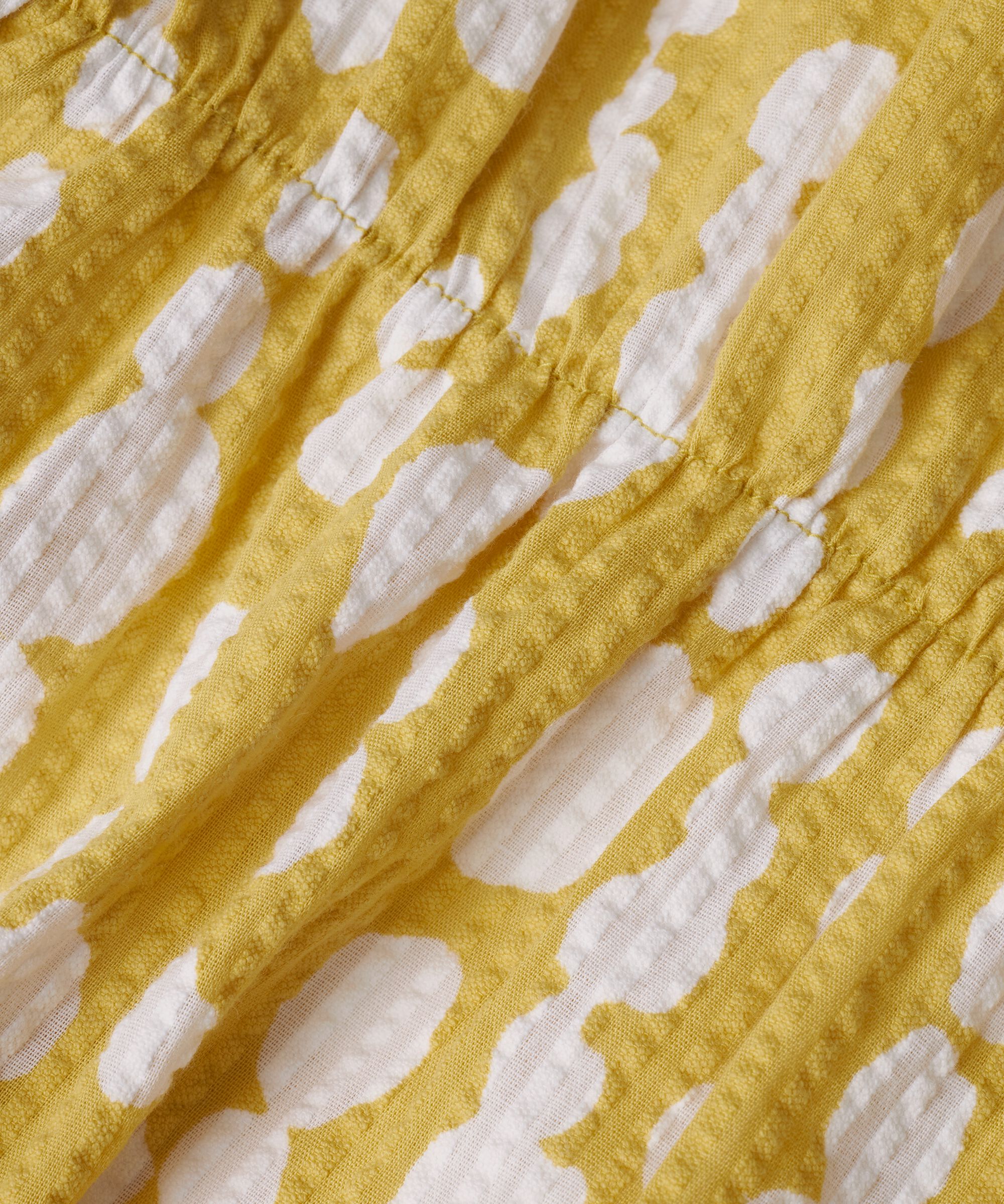 chemise en coton imprimé avec taille élastique, Oil Yellow