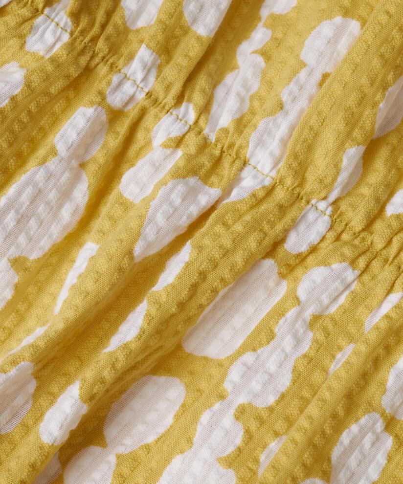 chemise en coton imprimé avec taille élastique, Oil Yellow