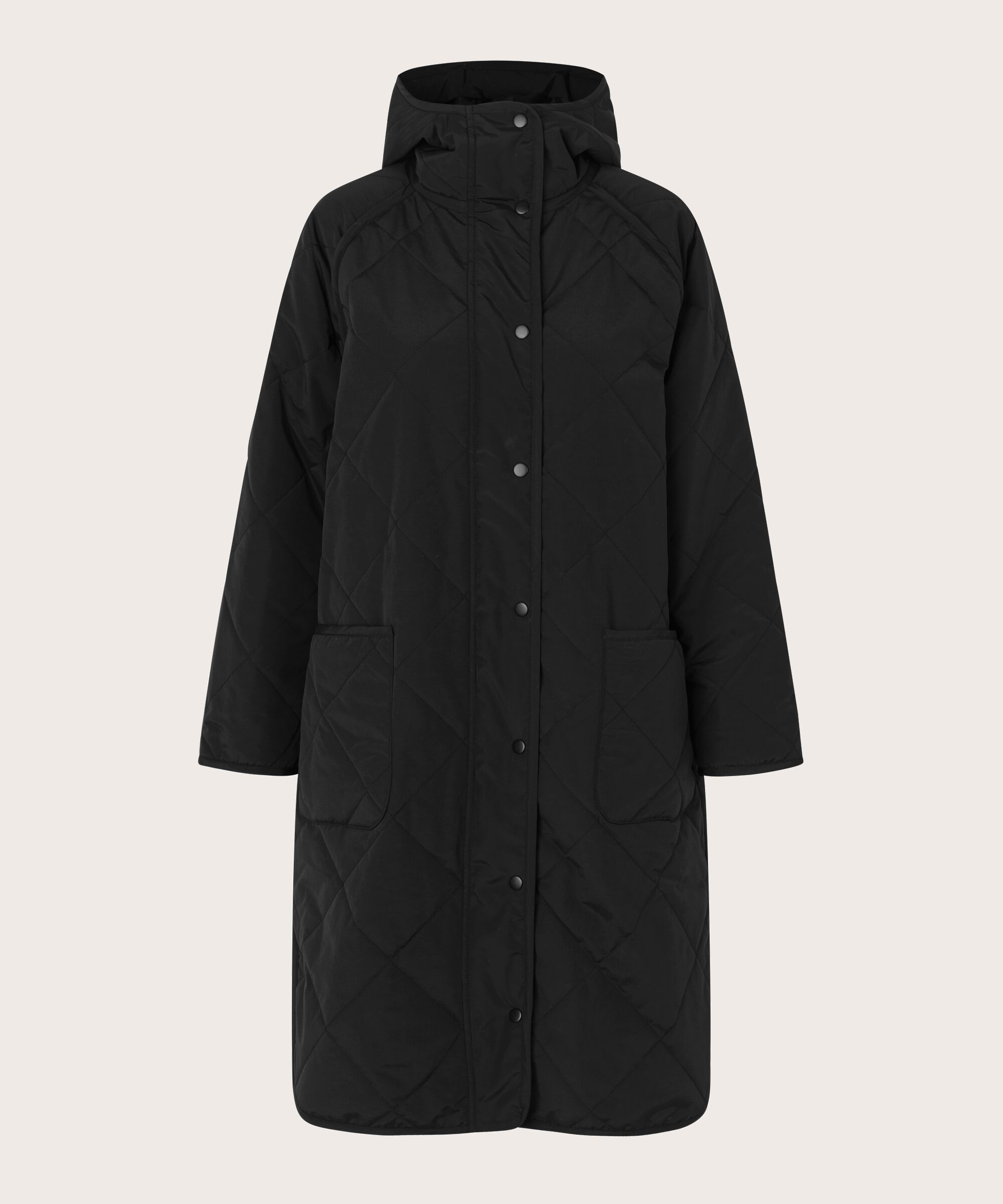 manteau matelassé à capuche, Black