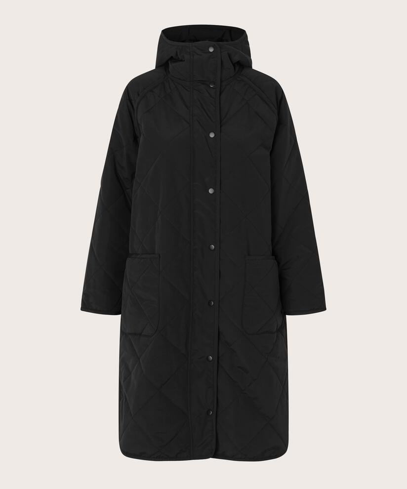 manteau matelassé à capuche, Black