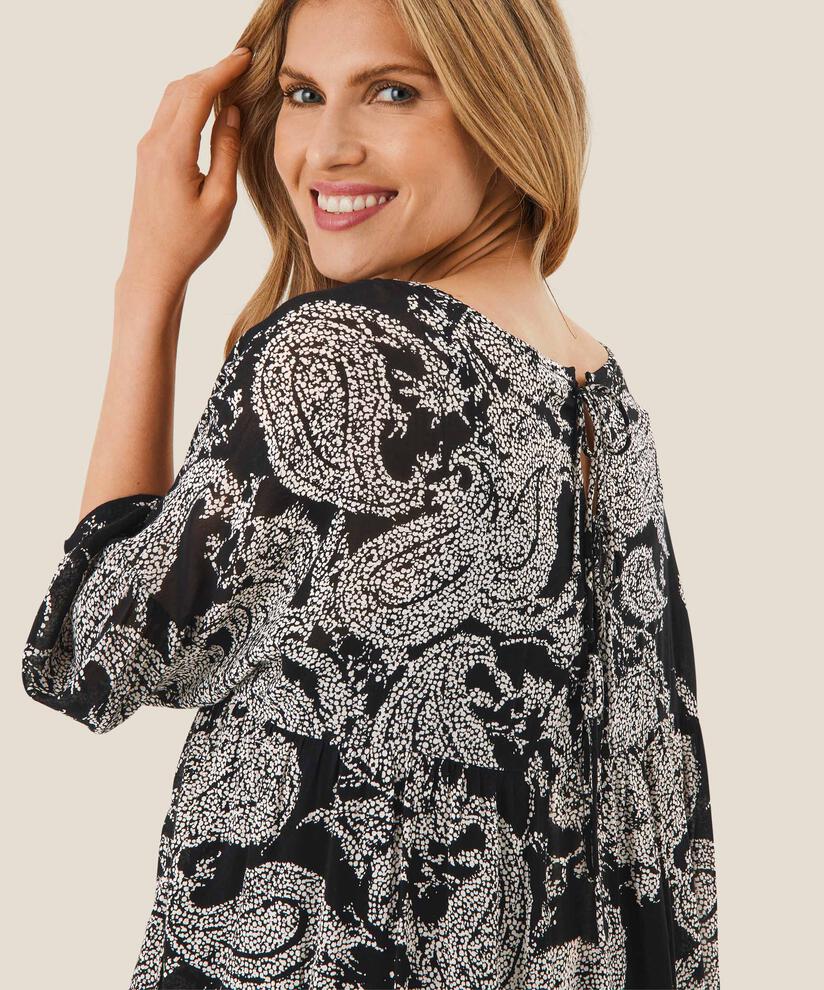 robe en viscose légère transparente, Black