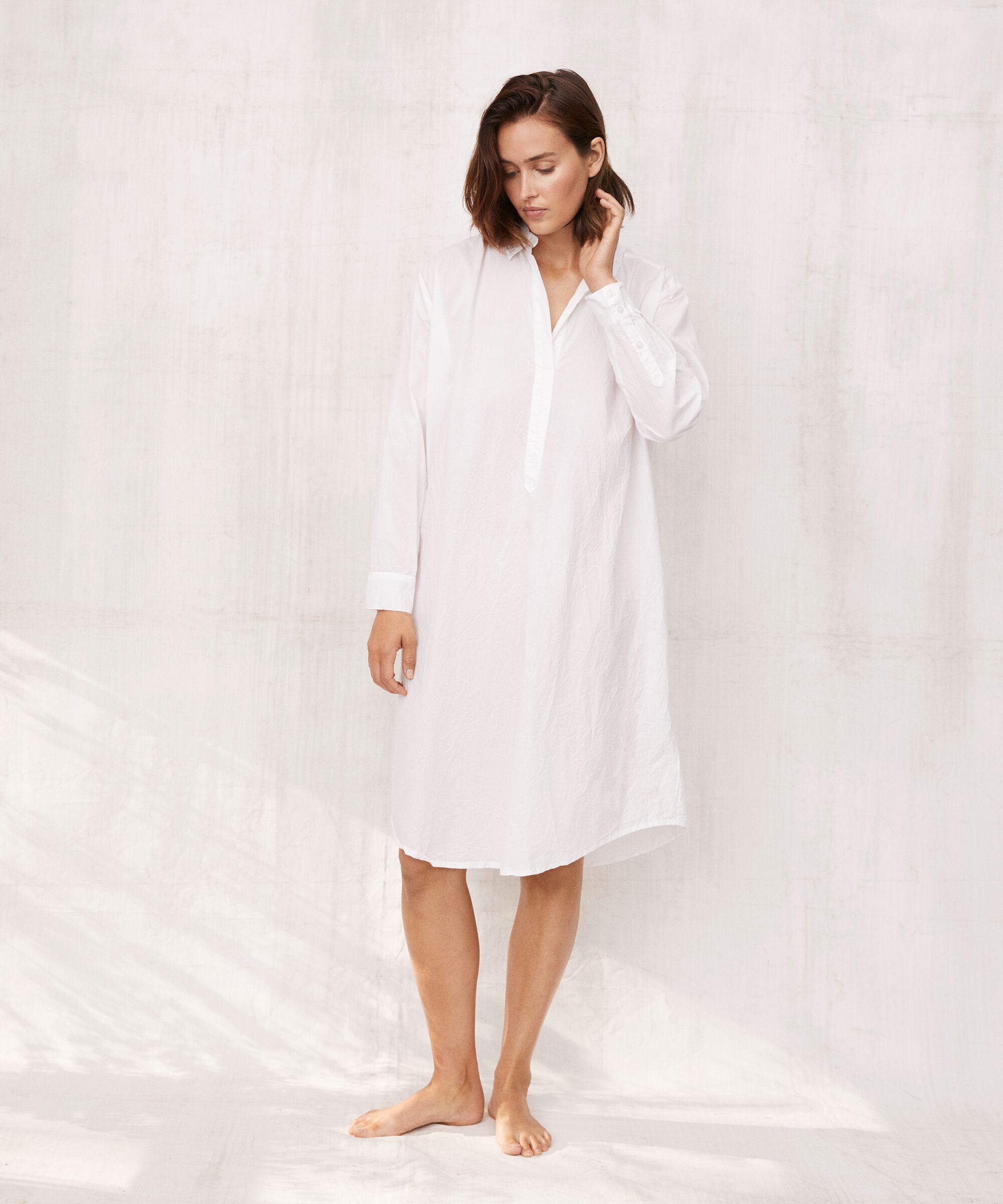 robe chemise en qualité coton, White