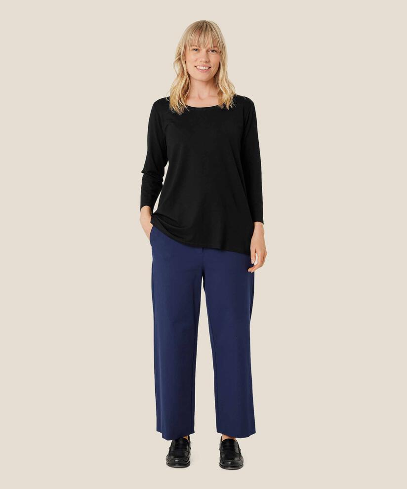 pantalon en coton épais avec poches fendues, Navy