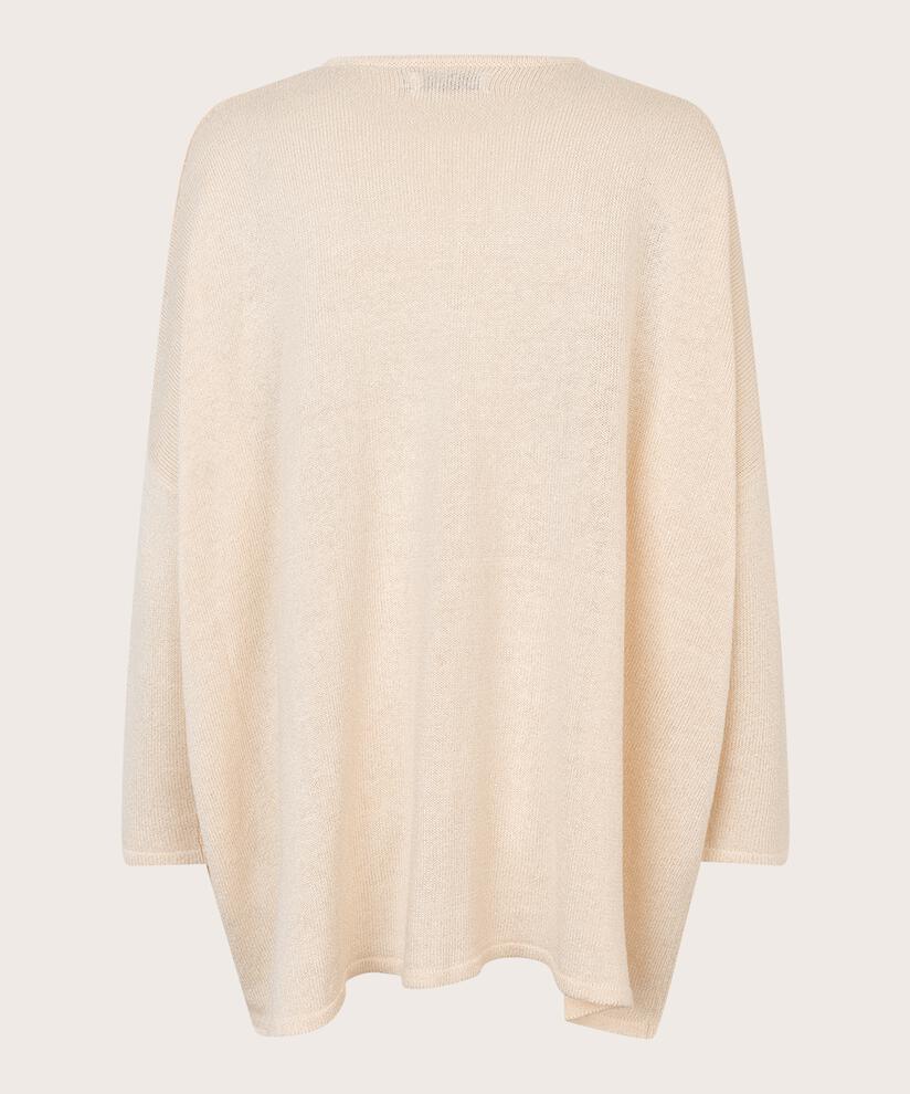 pull en maille fine en mélange de lin, Whitecap