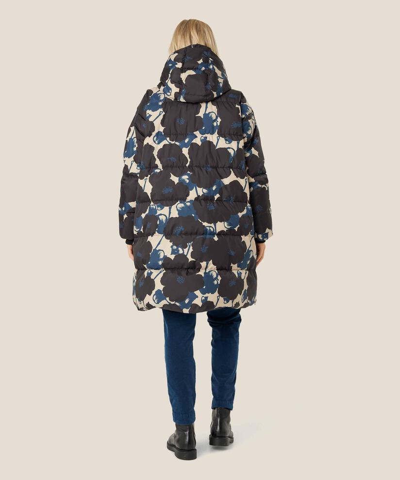 manteau en duvet à fleurs avec capuche, Moonlit Ocean