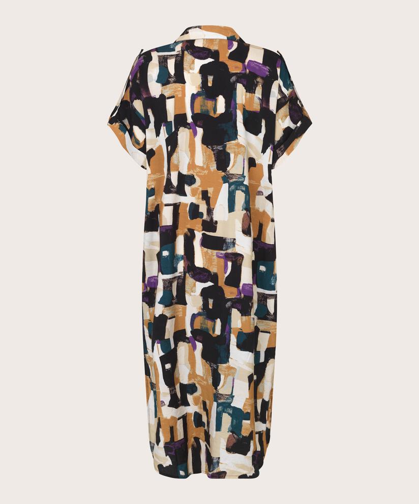 robe en viscose imprimée avec fente haute sur le côté, Dijon