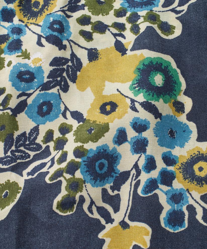 Robe En Viscose Imprimée Avec Col En V, Mood Indigo