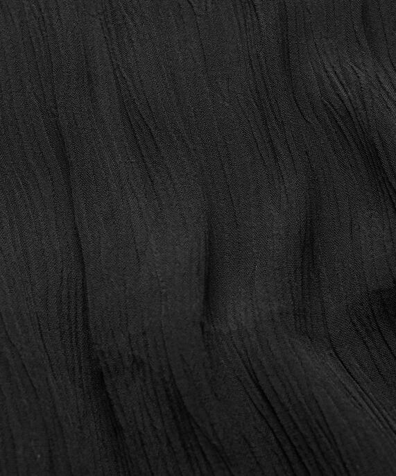 robe en viscose à bretelles et smocks sur la poitrine, Black