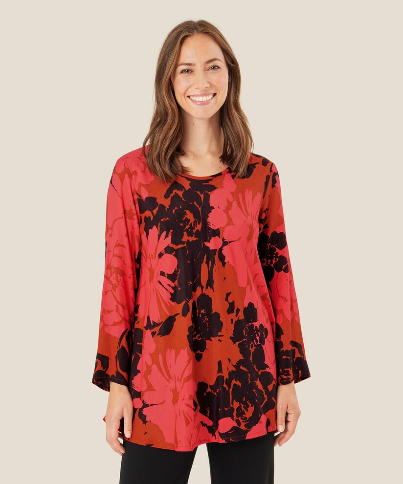 blouse en viscose à col v et manches 3/4, Picante