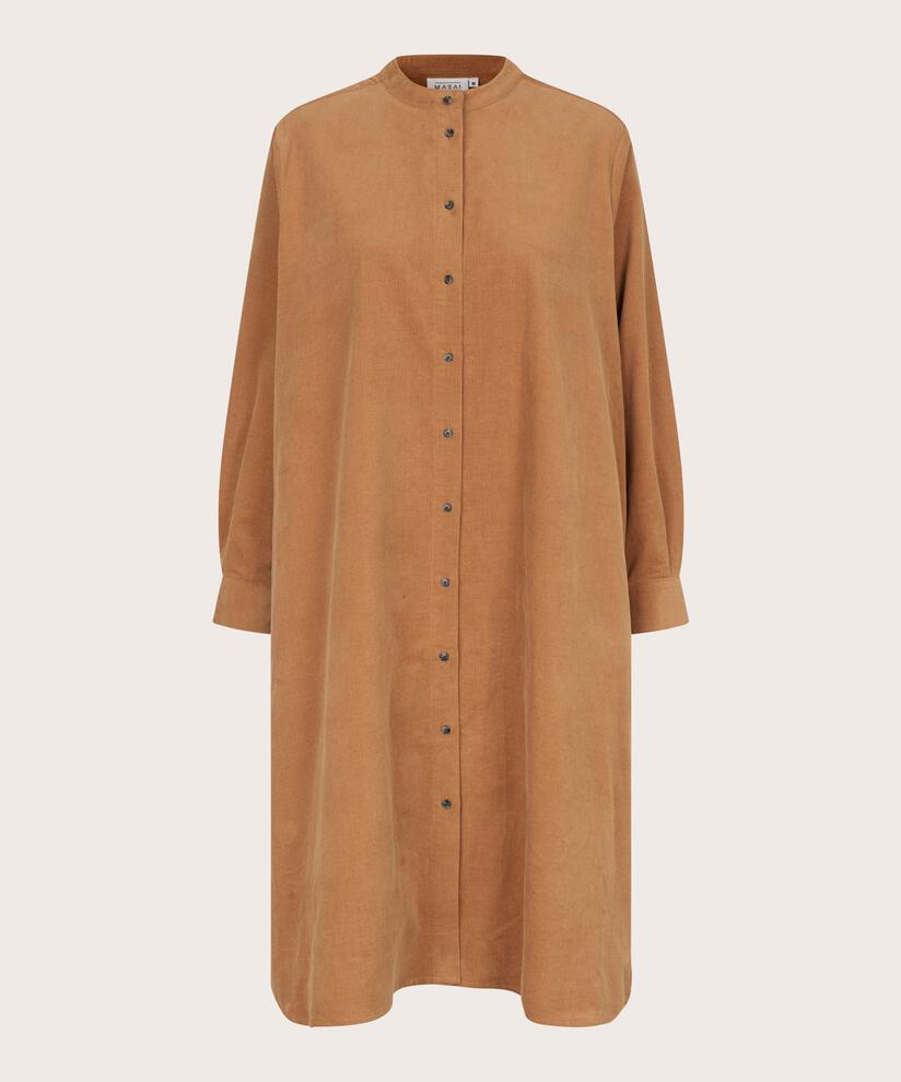 Robe chemise en velours avec poches fendues, Chipmunk