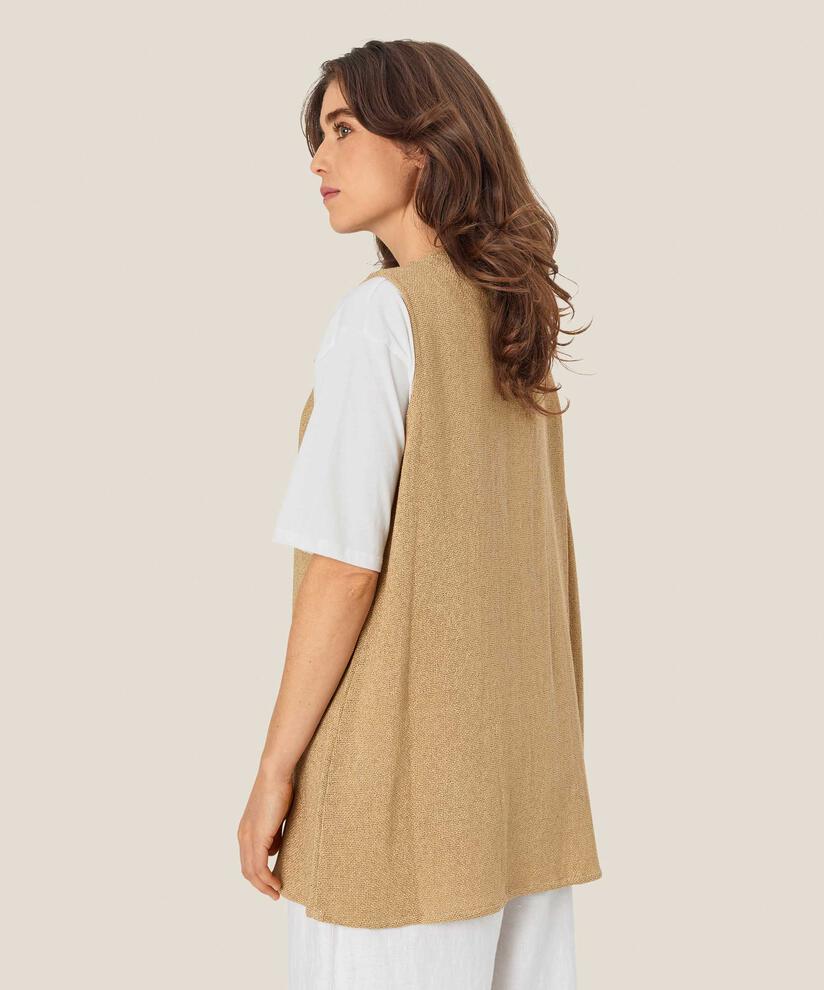 Gilet Long Ouvert En Boucle, Safari