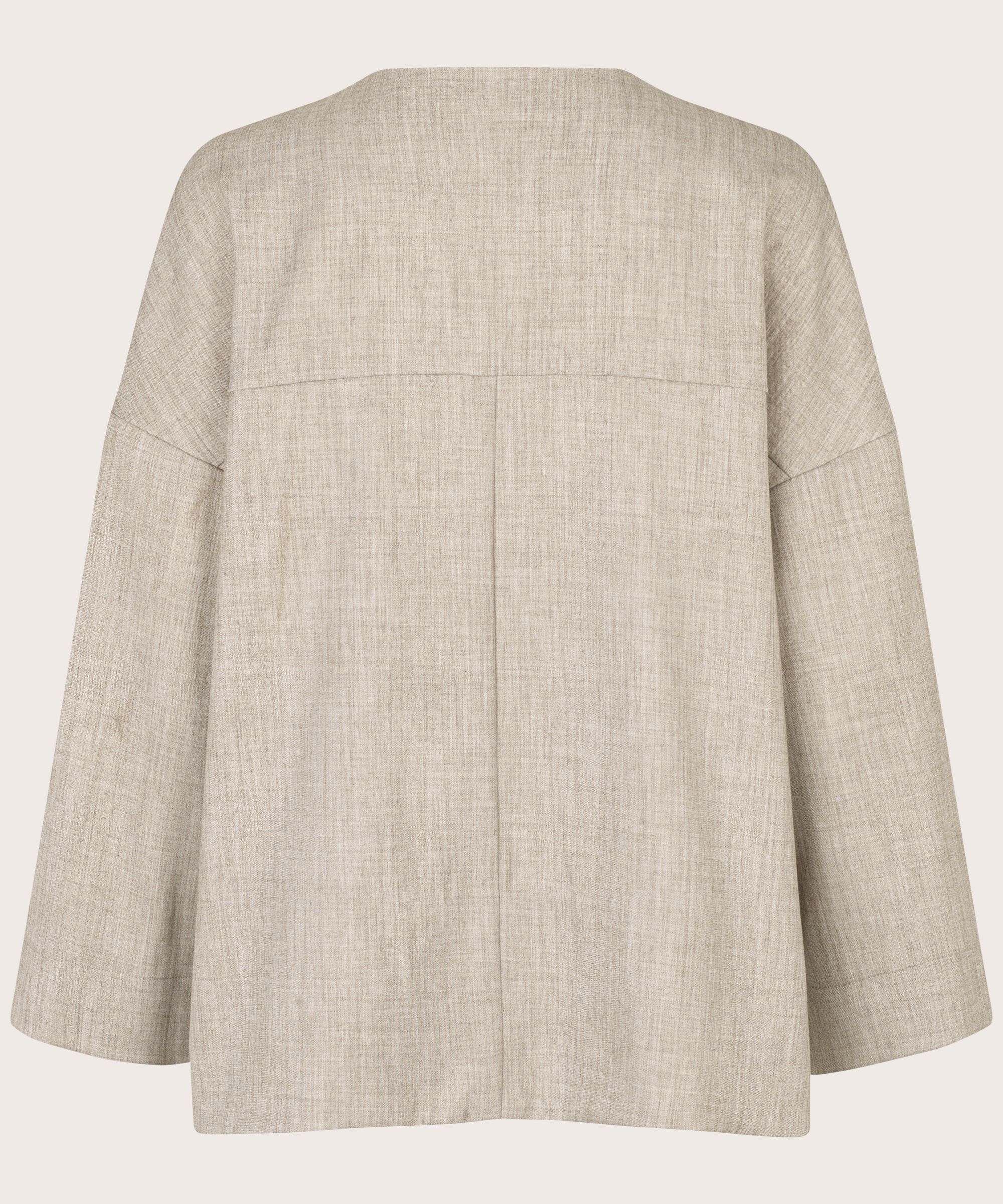 veste avec poches et boutons cachés, Beige melange
