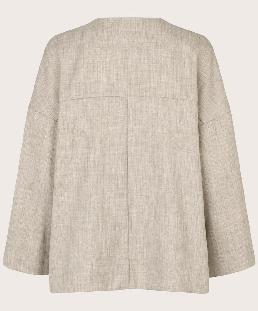 veste avec poches et boutons cachés, Beige melange