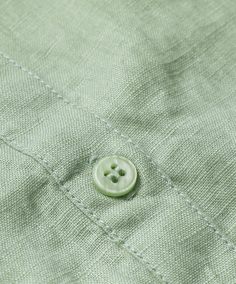 chemise en lin avec taille courante, Frosty Green