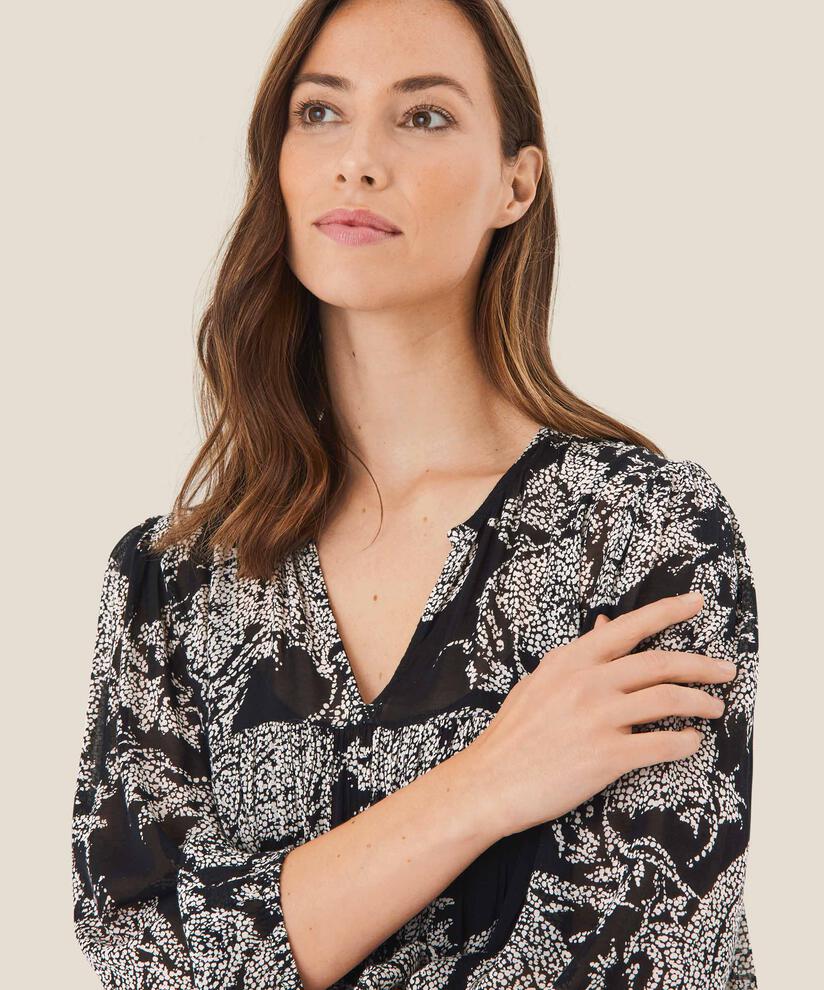 tunique en viscose légère transparente, Black
