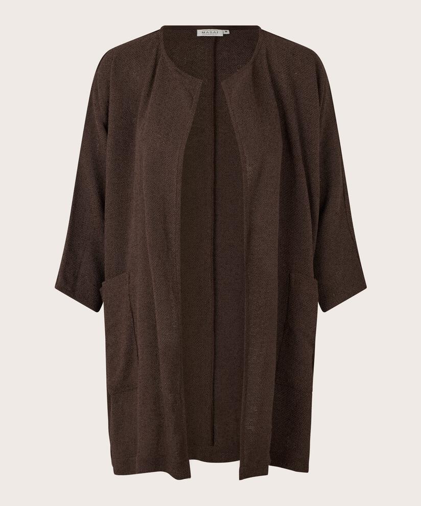 Veste Longue En Bouclé, Coffee Bean