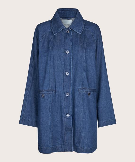 veste en jean non doublée avec fermeture boutonnée, Dark Denim