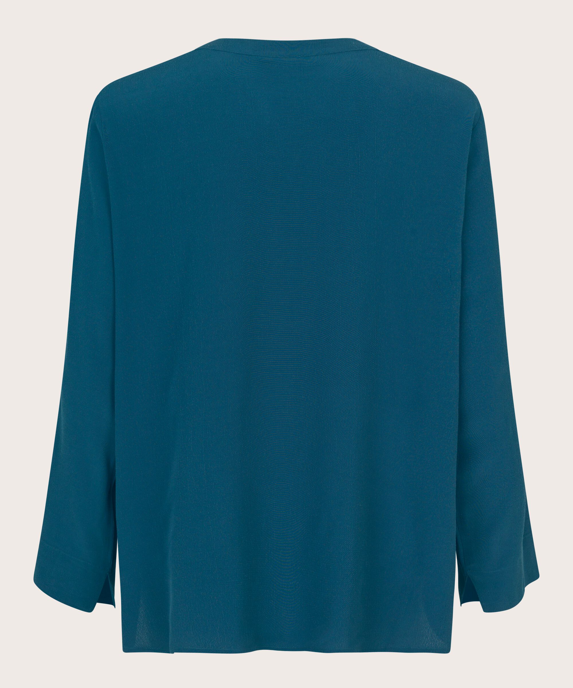 Blouse En Viscose À Col V, Reflect Pond