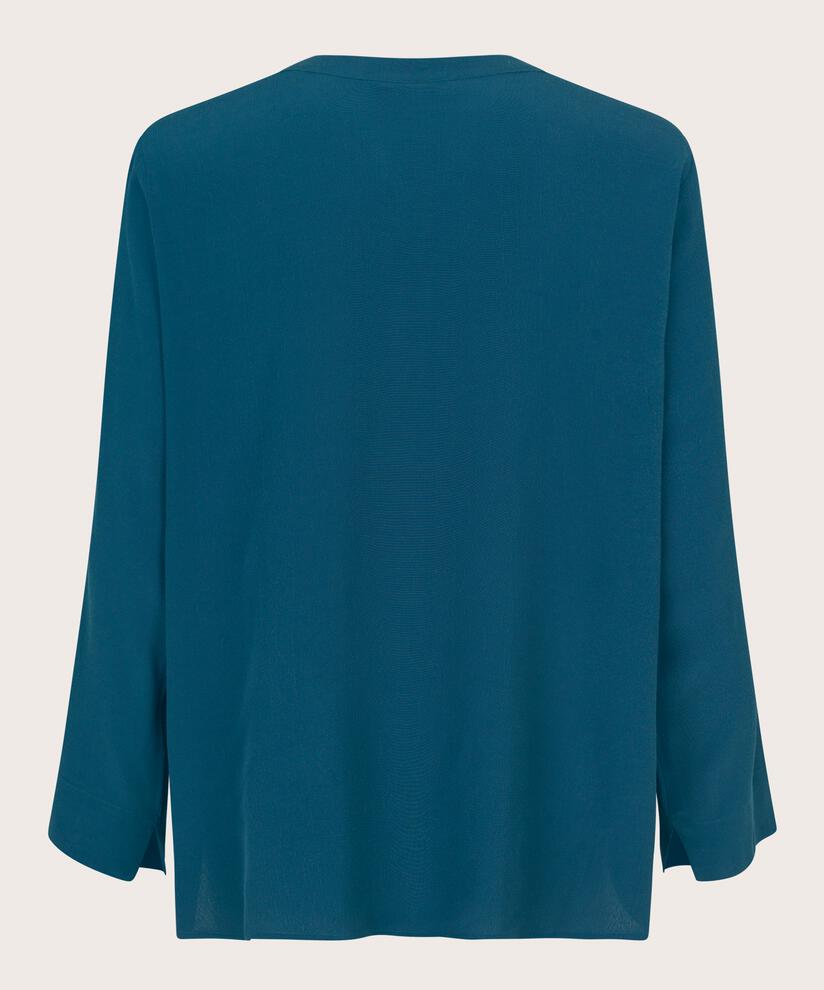 Blouse En Viscose À Col V, Reflect Pond